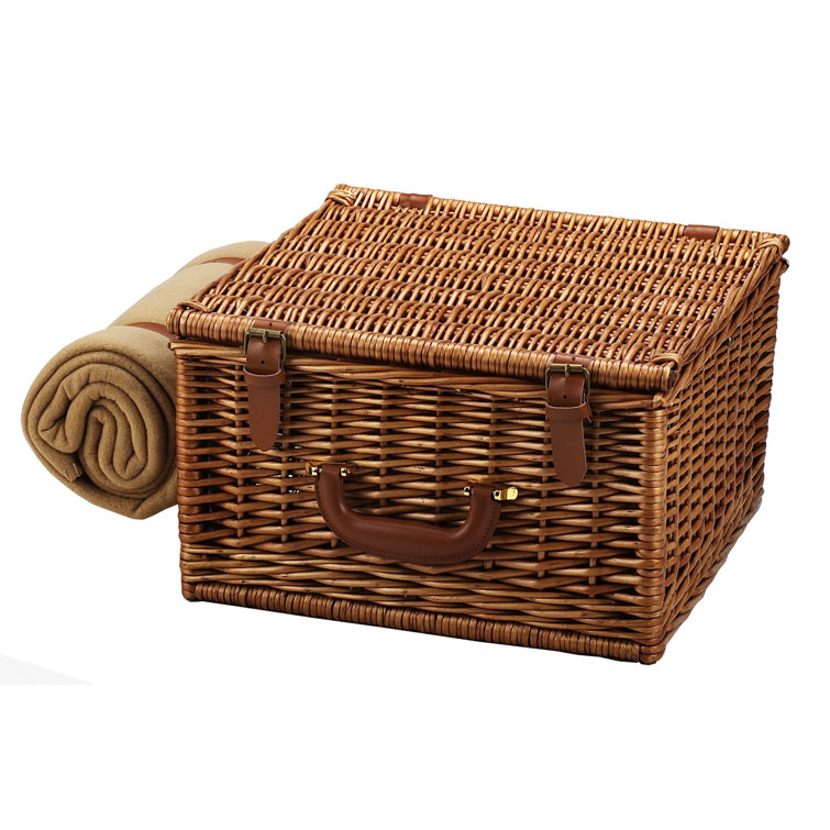 Picnic at Ascot Cheshire Basket for Two with Coffee Set and Blanket in